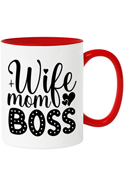 StoryGift Romania Cana cu inimioare si textul "Wife, mom, boss" - sotie mama ...