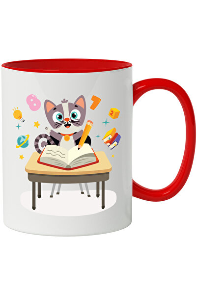 StoryGift Romania Cana Cu Pisica, Scoala, Carte, Creion, Banca, Planeta, Cifr...