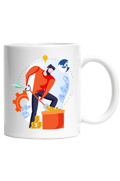 StoryGift Romania Cana Cu Monede, Financiar, Bani, Avion, Lopata, Multicolor ...