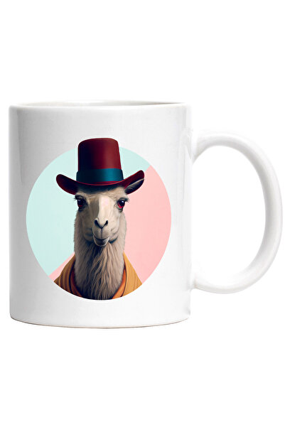 StoryGift Romania Cana Cu Lama, Animal, Palarie, Portret, Haina, Multicolor 3...