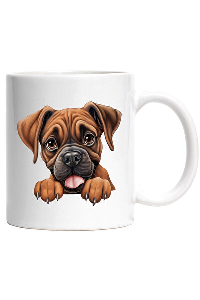 StoryGift Romania Cana cu un catel maro care se uita dupa stapanul sau | ilus...