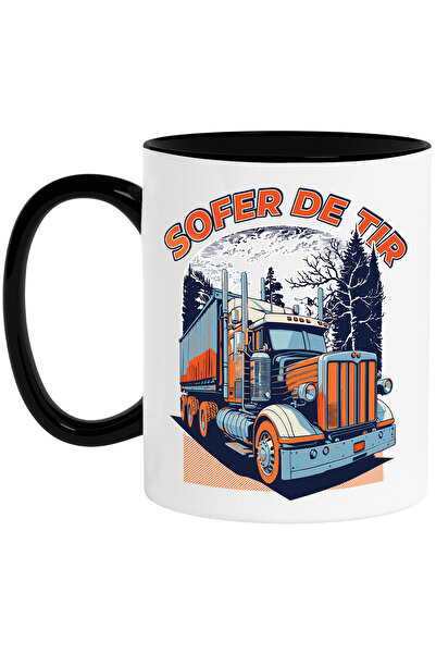 StoryGift Romania Cana sofer de tir transport calatorii, 330ml, Ceramica cu M...