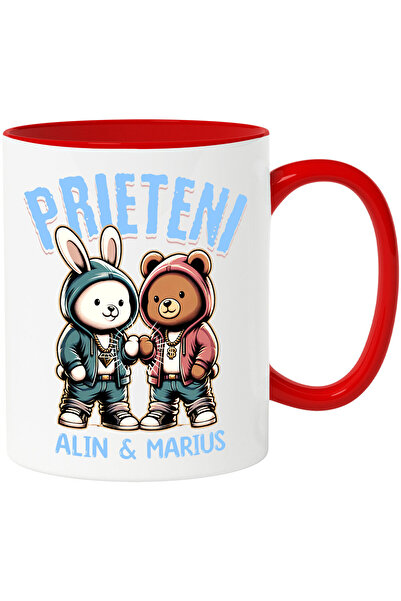 StoryGift Romania Cana cu Urs Polar Si Urs Brun Stil Gangster Text Alin & Mar...