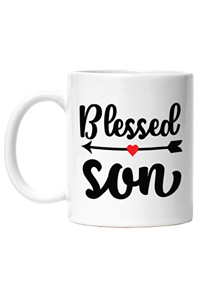 StoryGift Romania Cana cu inimioara si textul in engleza "Blessed son" - fiu ...