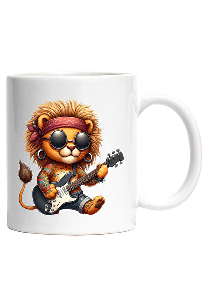 StoryGift Romania Cana cu un leu tatuat care canta la chitara | ilustratie | ...