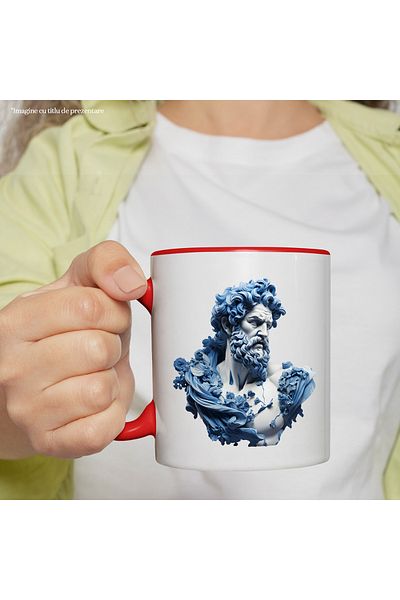 StoryGift Romania Cup with a statue from Greece | illustration | Zeus | mythology | power | a little su, With