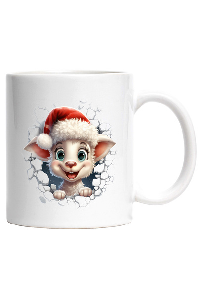 StoryGift Romania Cana cu un miel vesel care scoate capul printr-o gaura in z...