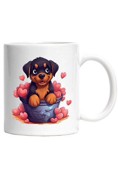 StoryGift Romania Cana cu un catel vesel care sta intr-un ghiveci | ilustrati...