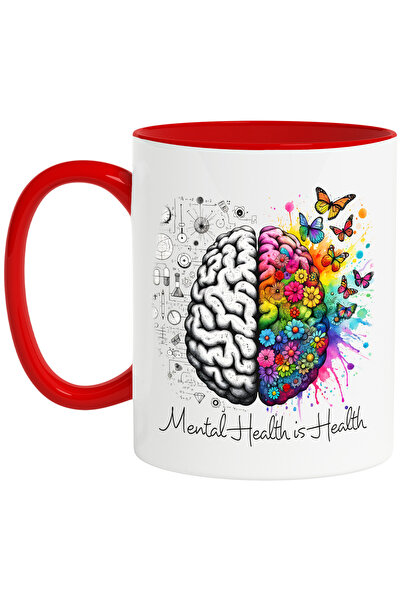 StoryGift Romania Cana cu mesajul "Mental health is health", ilustratie, moti...