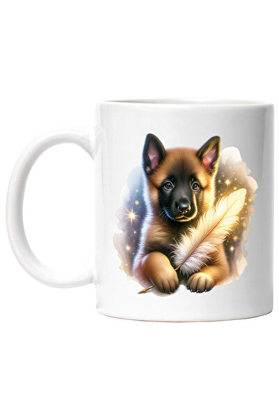 StoryGift Romania Cana cu un catel lup care tine in mana o pana "fermecata" |...