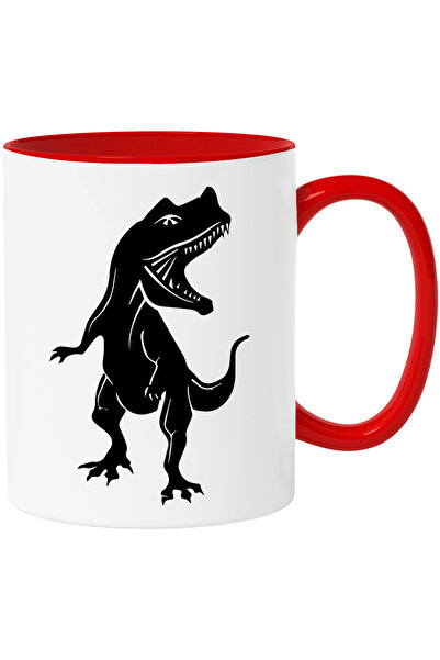 StoryGift Romania Cana cu un dinozaur furios cu Maner Rosu, Cu Maner Rosu