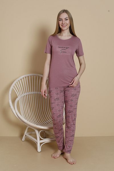 Mira Homewear Front Printed Short Sleeve Women's Pajama Set Mr001