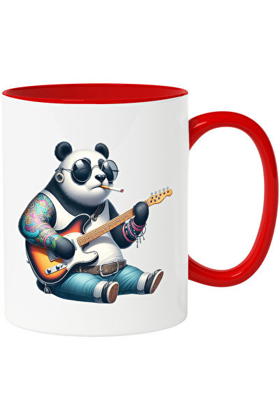 StoryGift Romania Cana cu un urs Panda tatuat care canta la chitara | rocker ...