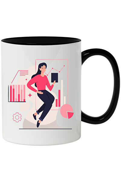 StoryGift Romania Cana Cu Grafice, Laptop, Office, Corporatie, Femeie, Multic...