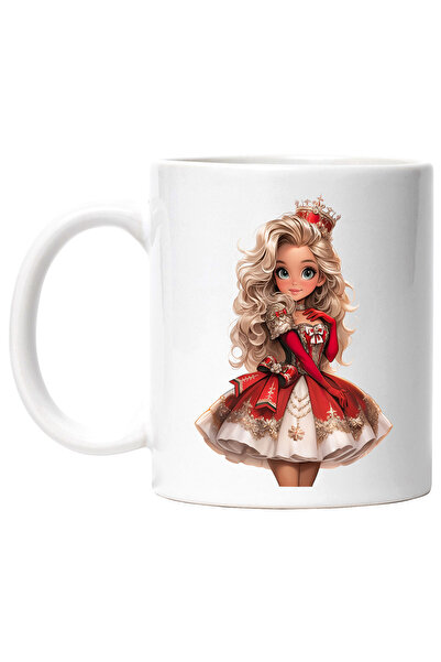 StoryGift Romania Cana cu o fata draguta cu coroana regala | rochie rosie si ...