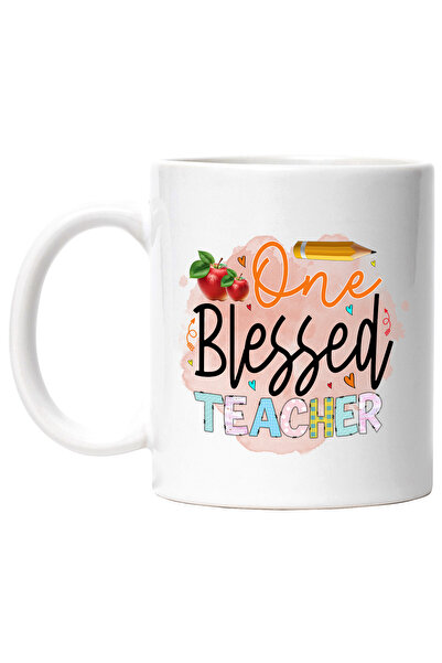 StoryGift Romania Cana cu mesajul "One blessed teacher", ilustratie, pentru c...