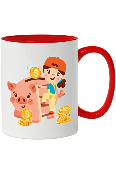 StoryGift Romania Cana Cu Pusculita, Porc, Stele, Bani, Copil, Scara, Multico...