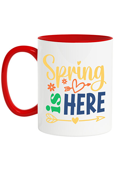 StoryGift Romania Cana cu floricele si inimioare cu mesajul in engleza "Sprin...