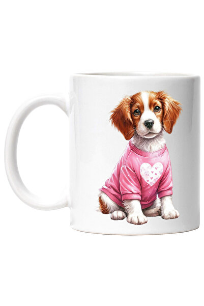 StoryGift Romania Cana cu un catel imbracat cu o bluza | ilustratie | roz | i...