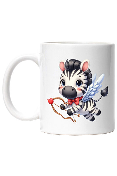 StoryGift Romania Cana cu o zebra care trage cu arcul | zboara | aripi | Cupidon | indragostire | , Cu Maner Alb