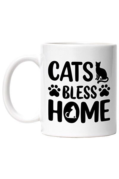 StoryGift Romania Cana cu mesajul "Cats bless home" - pisicile binecuvanteaza...
