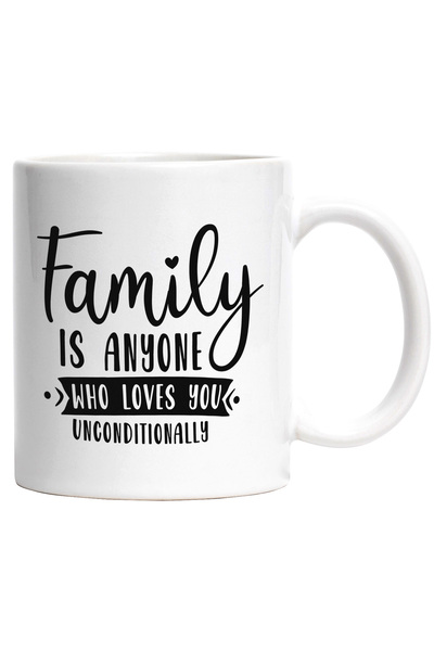 StoryGift Romania Cana cu textul "Family is anyone who loves you unconditiona...