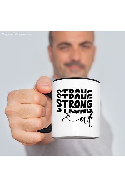 StoryGift Romania Heart-shaped mug for strong people who don't give in easily with Mane, Black Handle