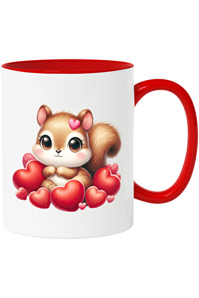 StoryGift Romania Cana cu o veverita vesela | ilustratie | multe inimioare | ...