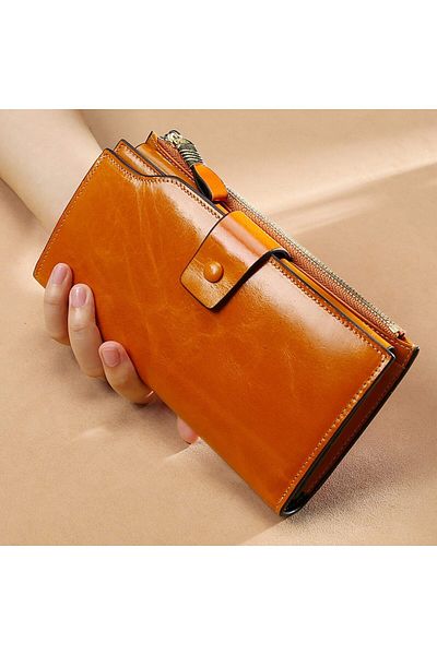 OEM Women's wallet, Vienod, With RFID blocking, Genuine leather, 19x10x3 cm, Brown