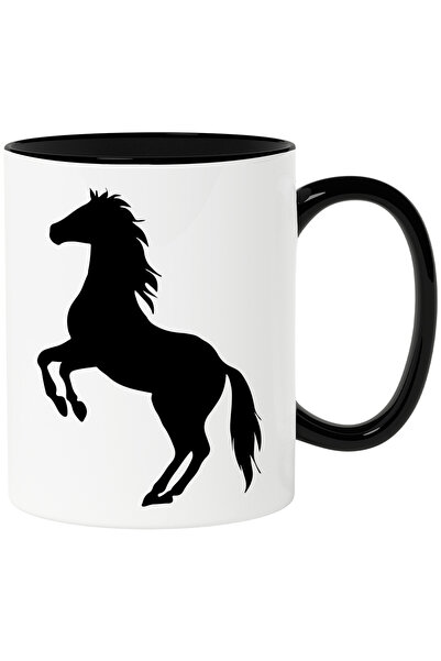 StoryGift Romania Cana cu un cal care sta pe picioarele din spate cu Maner Ne...