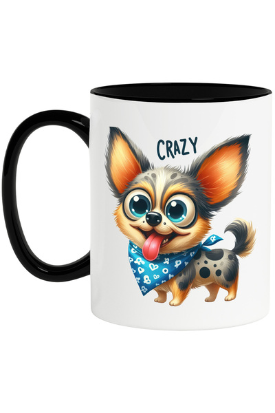 StoryGift Romania Cana cu un catel nebunatic, ilustratie, privire ciudata, li...