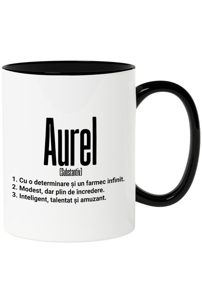 StoryGift Romania Cana Cu Numele Aurel, Determinare, Modest, Inteligent, Amuz...