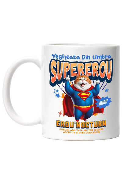 StoryGift Romania Cana cu Scottish Fold Caine In Costum de SuperMan cu Peleri...