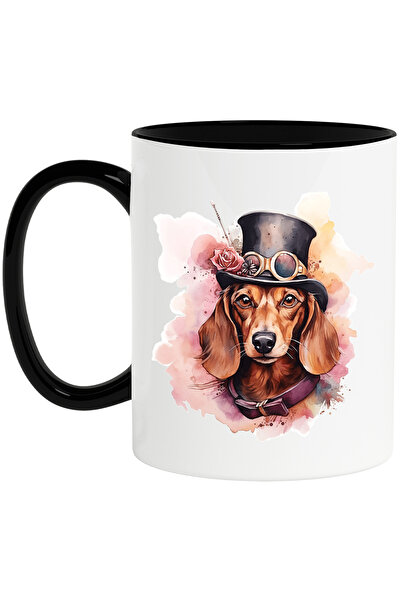 StoryGift Romania Cana cu un catel care are joben | ilustratie | floare | pet...