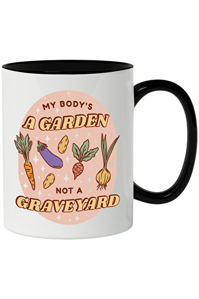 StoryGift Romania Cana Cu Mesaj My Body's A Garden Not A Graveyard, Legume, M...