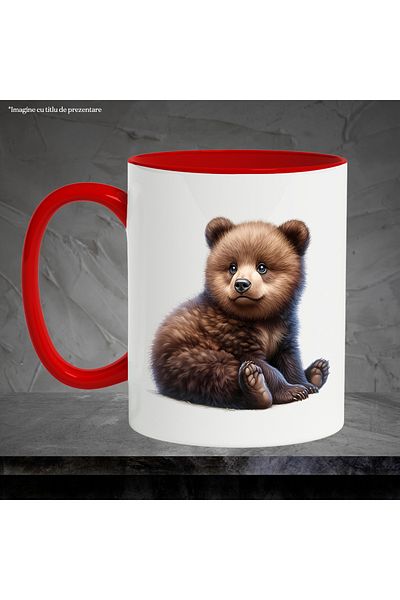 StoryGift Romania Mug with a surprised bear cub | illustration | curiosity | brown bear | animal, With,STG