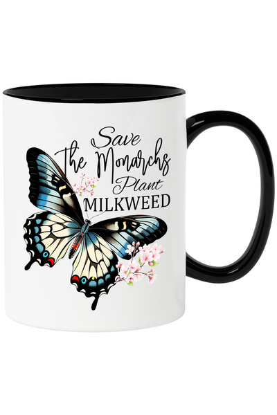 StoryGift Romania Cana cu fluture cu mesajul "Save the monarchs Plant Milkwee...