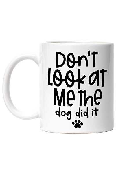 StoryGift Romania Cana cu mesajul "Don't look at me, the dog did it" - nu te uita la mine, cainele, Cu Maner Alb