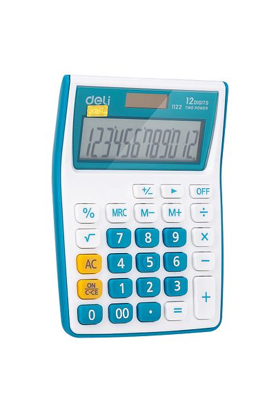 Deli Calculator Pocket 12 Digits White-Blue 1122 Deli