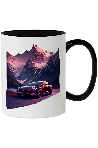 StoryGift Romania Cana Cu Masina, Munte, Zapada, Apus, Sosea, Multicolor 330 ...