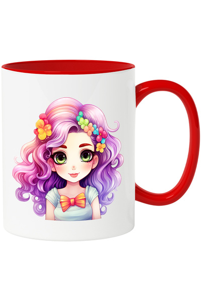 StoryGift Romania Cana cu o fetita | ilustratie | mov | funda | floricele | o...