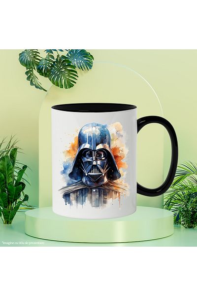 StoryGift Romania Cana Cu Anakin Skywalker, Darth Vader, Sci Fi, Raufacator, Star Wars, Picaturi, , Cu Maner Negru