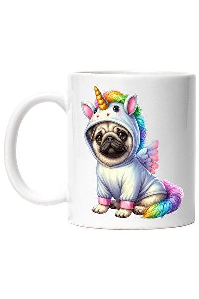 StoryGift Romania Cana cu un catelus Pug deghizat in unicorn | ilustratie | c...