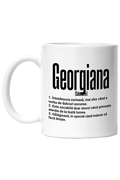 StoryGift Romania Cana Cu Numele Georgiana, si Mesaj Amuzant, Curioasa, Socia...