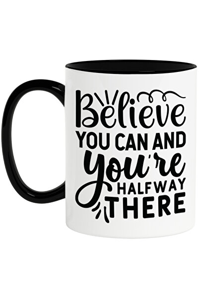 StoryGift Romania Cana cu mesaj motivational "Believe you can and you're half...