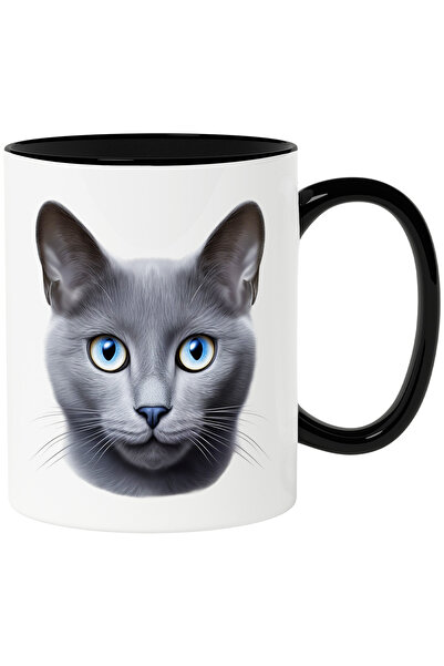 StoryGift Romania Cana cu un cap de pisica | ilustratie | serioasa | cenusie ...