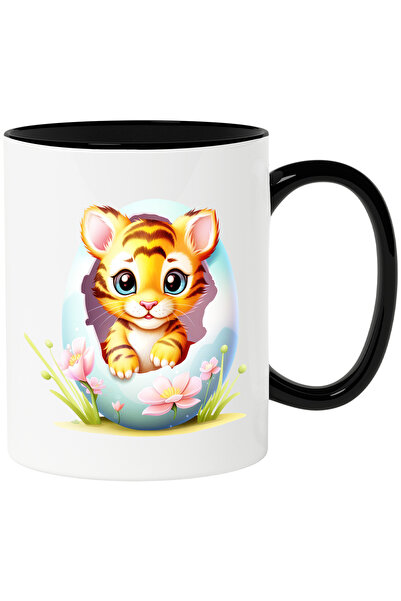 StoryGift Romania Cana cu un pui de tigru care iese dintr-un ou spart | ilust...