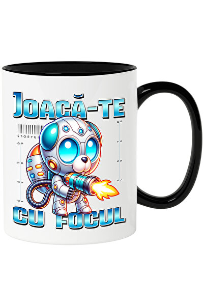 StoryGift Romania Cana caine robot albastru cu armaJoacă-te cu focul, 330ml, ...