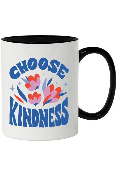StoryGift Romania Cana Cu Mesaj In Engleza Choose Kindness, Flori, Frunze, St...