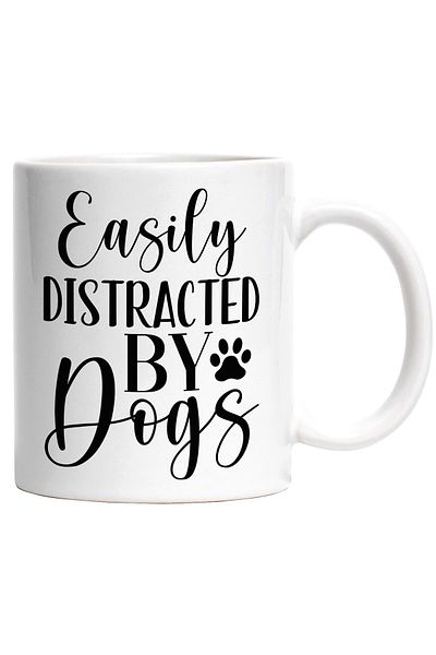 StoryGift Romania Mug for those who are easily distracted by dogs with White Handle, White Handle